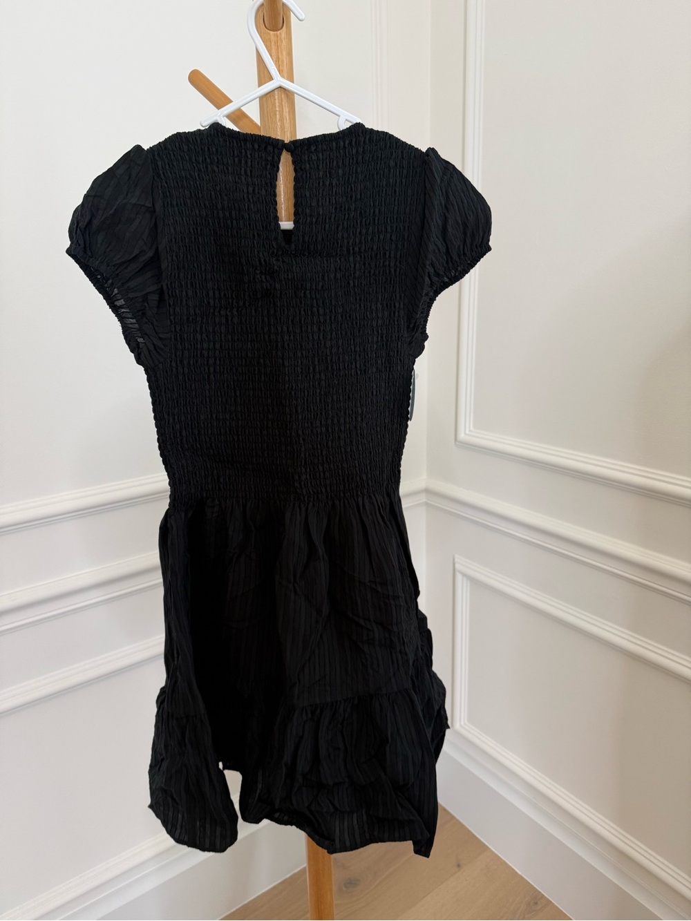 Hill House Home US The Gia Mini Nap Dress - Black Tonal Seersucker - Picture 7 of 7